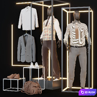 Clothing store showcase 3 3D Model Vray, Corona