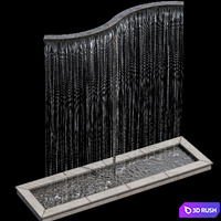 Waterfall fountains cascade 15 3D Model Vray, Corona
