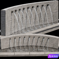 Waterfall fountains cascade 15 3D Model Vray, Corona