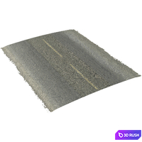 Seamless two lane road with crossroads 3D Model Vray, Corona