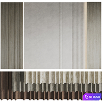 Decorative wall panels Wood 2 3D Model Vray, Corona
