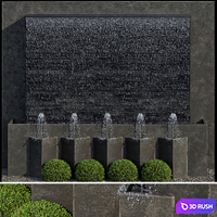 Waterfall fountains cascade 16 3D Model Vray, Corona