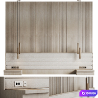 Headboard #11 3D Model Vray, Corona