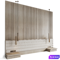 Headboard #11 3D Model Vray, Corona