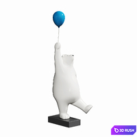 Polar bear sculpture ornaments 3D Model Corona