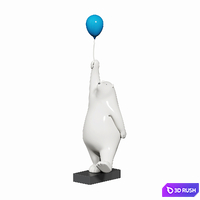 Polar bear sculpture ornaments 3D Model Corona