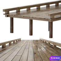 Coastal sea pier 3D Model Vray, Corona