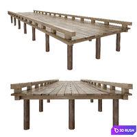 Coastal sea pier 3D Model Vray, Corona