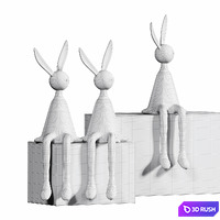Electroplated Rabbit Decor 3D Model Corona