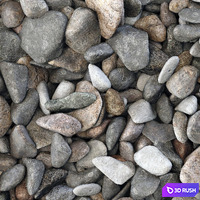 Pebble sea n5 3D Model Vray, Corona