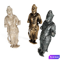Standing Buddha bodhisattva sculpture 3D Model Vray, Corona