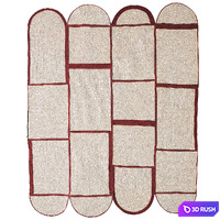 Quilt Braided Wool Contemporary Abstract Minimalist Sculptural Rug 3D Model Vray, Corona