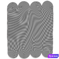 Quilt Braided Wool Contemporary Abstract Minimalist Sculptural Rug 3D Model Vray, Corona