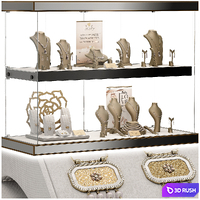Jewelry showcase for a store 3. Jewelry stand. Display 3D Model Vray, Corona