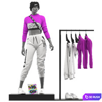 Sportswear female mannequin_0.4 3D Model Corona