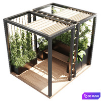 Landscape Furniture with Pergola and Roof garden 19 3D Model Vray, Corona