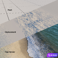 Surf on the beach 3D Model Corona