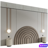 Headboard #15 3D Model Vray, Corona