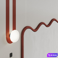 Wavey headboard 3D Model Vray, Corona