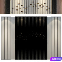 Wall panels | set 130 3D Model Vray