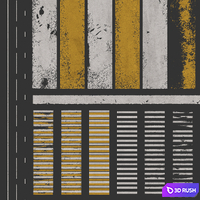Road markings 3D Model Corona