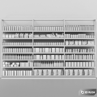 Large showcase in a supermarket with products and sweets 2 3D Model Corona