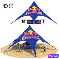 Advertising tent 3D Model Vray, Corona