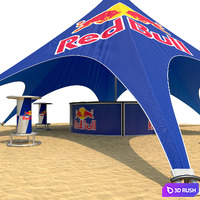 Advertising tent 3D Model Vray, Corona