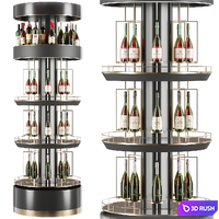 Display rack with wine 3D Model Corona