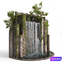 Large water fall 2 3D Model Corona