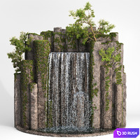 Large water fall 2 3D Model Corona