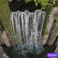 Large water fall 2 3D Model Corona
