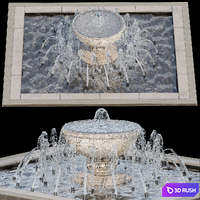 Waterfall fountains cascade 25 3D Model Vray, Corona