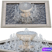 Waterfall fountains cascade 25 3D Model Vray, Corona