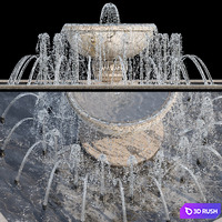 Waterfall fountains cascade 25 3D Model Vray, Corona