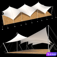 Awning structure 3 3D Model Vray, Corona