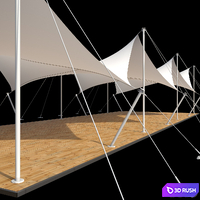 Awning structure 3 3D Model Vray, Corona