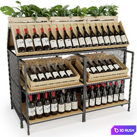 Wine rack 3D Model Vray, Corona