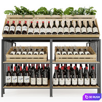 Wine rack 3D Model Vray, Corona