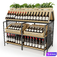 Wine rack 3D Model Vray, Corona
