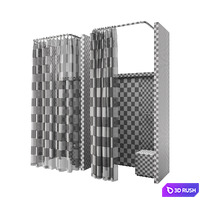 Fitting room for a clothing store v3 3D Model Vray, Corona