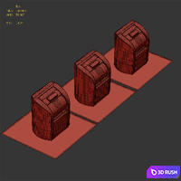 Trash boxes 3D Model Corona