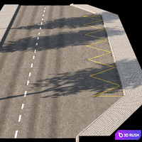 Broken road set3 3D Model Corona