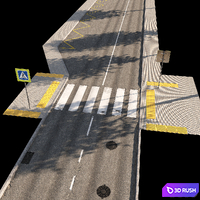 Broken road set3 3D Model Corona