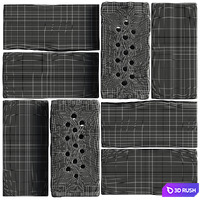 Collection of old bricks 3D Model Vray