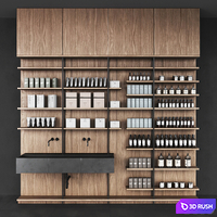 Cosmetic set wooden shelving 3D Model Vray, Corona