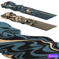 Carpet Melting runner navy by Floor Story 3D Model Corona