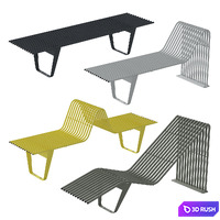 Infinity benches and sun loungers from Punto Group 3D Model Corona
