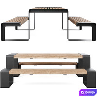 STORR Benches by Furns 3D Model Vray, Corona
