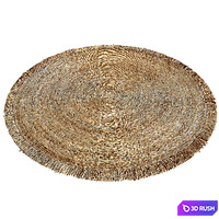 Aftas Hand Woven Jute Braided Rug Round Natural 3D Model Vray